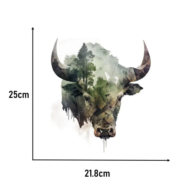 Landscape Animals Patches On Clothes Wolf Tiger fox Sticker Clothes Decoration Diy Accessory Print On T-Shirt Iron On Patch