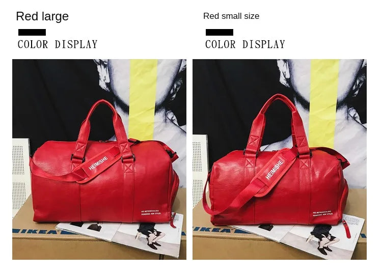 Men Gym Bag custom logo Large Dry And Wet Fitness Handbag Male Female Sports bag personality customization PU Leather Travel bag