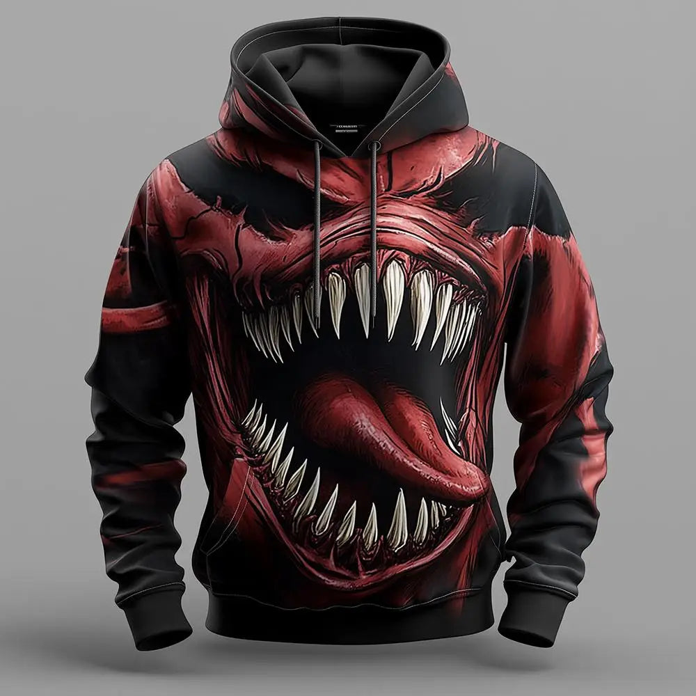 2025 New Halloween Horror 3D Pattern Hoodie Autumn And Winter Casual Fashion Pullover Men's Holiday Party Must-Have Top Gift