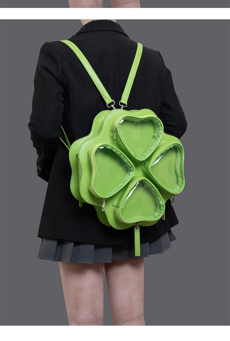 HIATUS original four-leaf clover love pain bag baby bag cute large capacity shoulder messenger backpack lucky grass bag