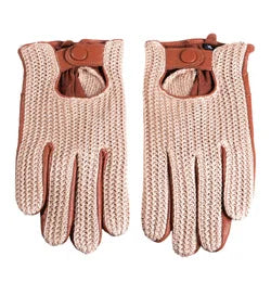 Men's Classic Real Leather Retro Unlined Driving Knitted Sports Riding  Equestrianism Touch Screen Short Gloves