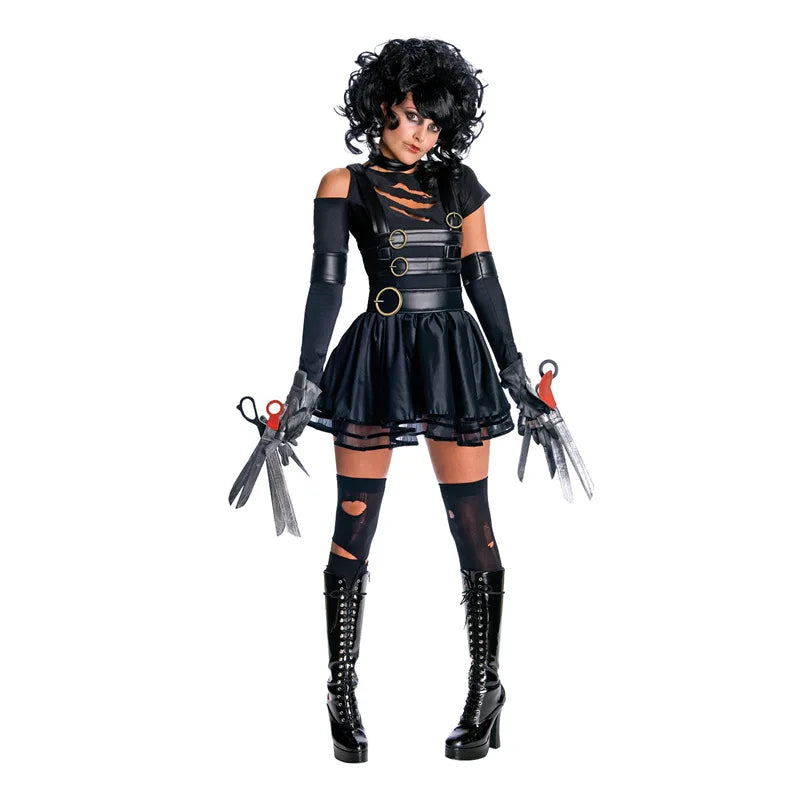 Halloween Costume For Women Movie Edward Scissorhands Cosplay Costumes Party Disguise Female Fancy Dress Role Play Games Wear