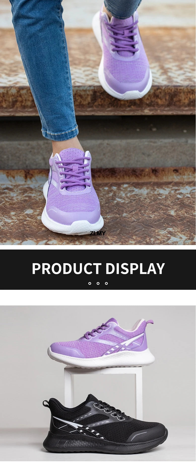 ZLMY New Women Safety Shoes Steel Toe Sneaker Lightweight Work Shoes Puncture Proof Work Safety Boots Woman Men Security Boots