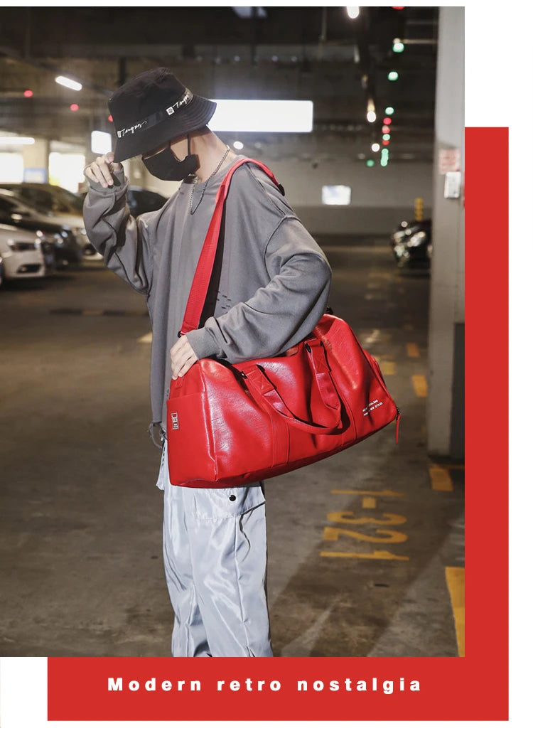 Men Gym Bag custom logo Large Dry And Wet Fitness Handbag Male Female Sports bag personality customization PU Leather Travel bag