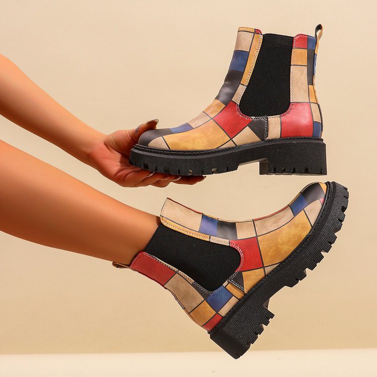 Printed Plus-Size Shaft Boots For Women