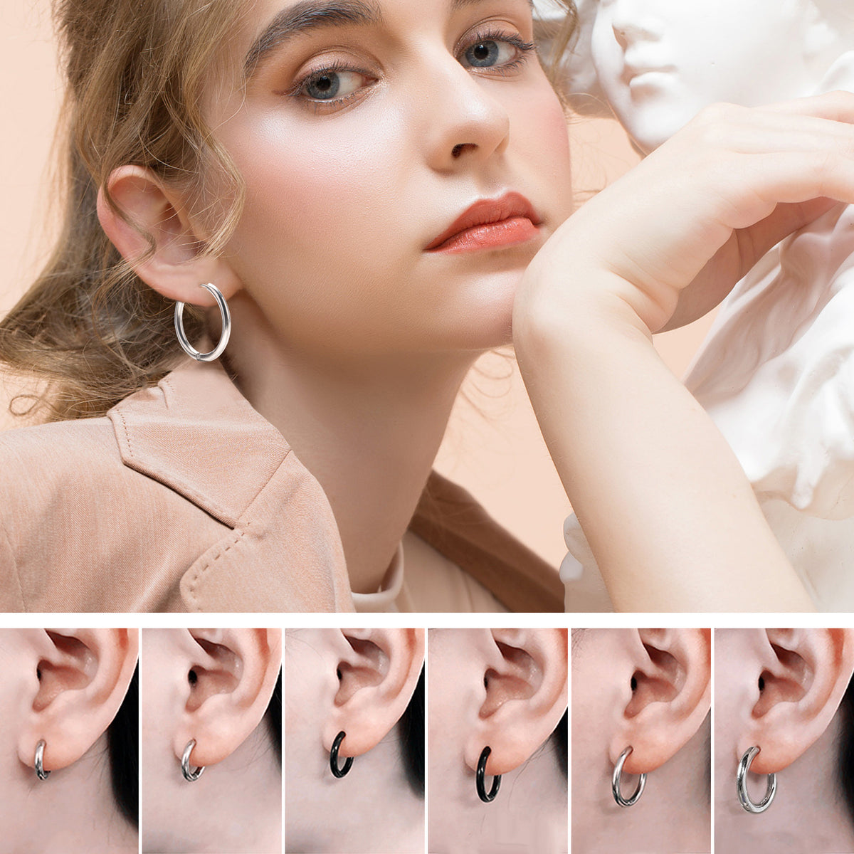 Minimalist Stainless Steel Coil Earrings