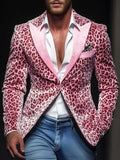 European And American-style Slim-fit Leopard-print Two-piece Suit