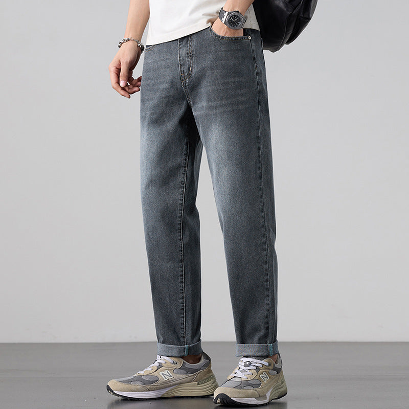 Spring New Mens Stretch Slim-Fit Denim Jeans