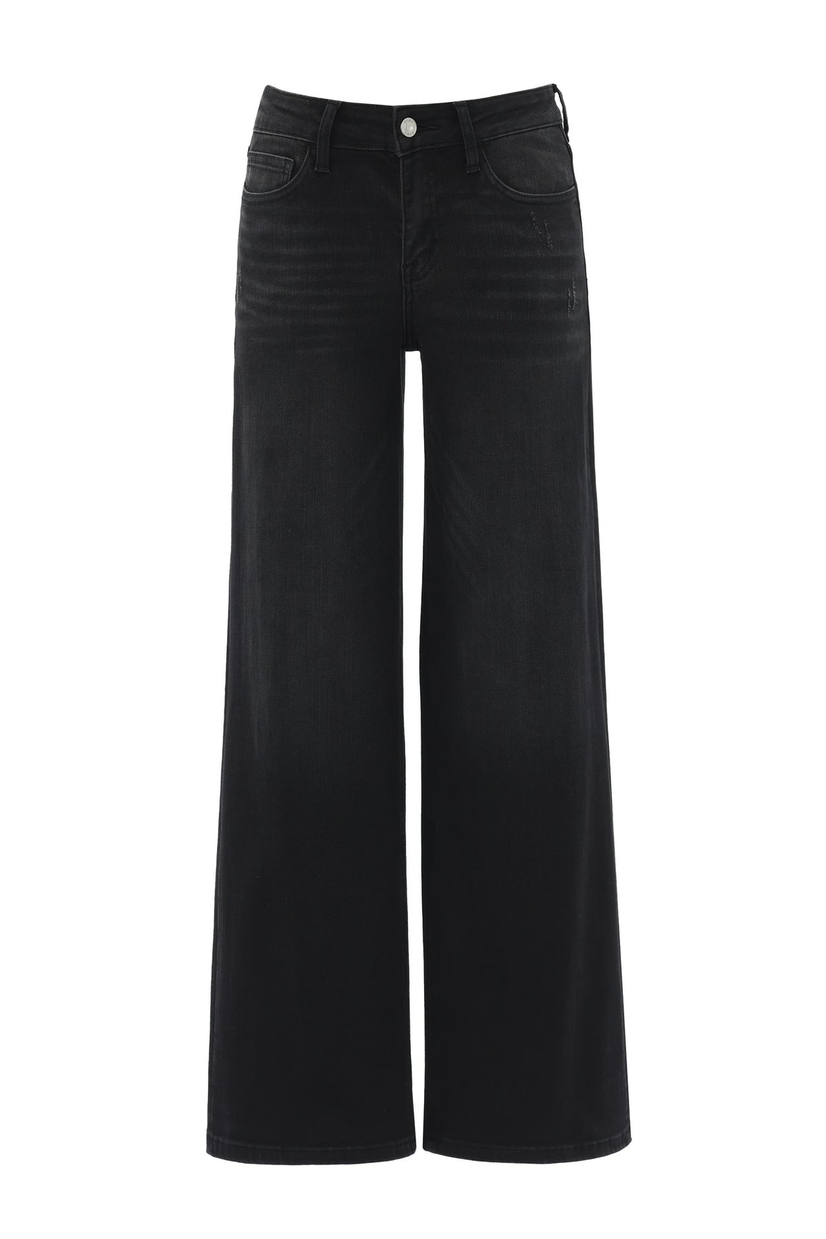 Mid-to-low-rise High-elasticity Soft Hip-lifting Wide-leg Straight Denim Jeans