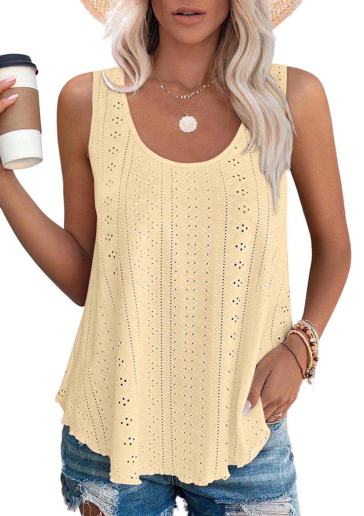 Crew-neck Loose-fitting Sleeveless T-shirt Top