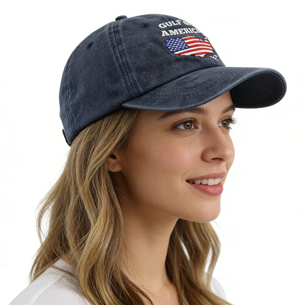 2pcs Gulf Of America Hat For Men Women, American Flag Gulf Of Mexico Hat, USA Patriotic Decorations Baseball Cap, Birthday Gifts For Dad Mom Friend Veteran