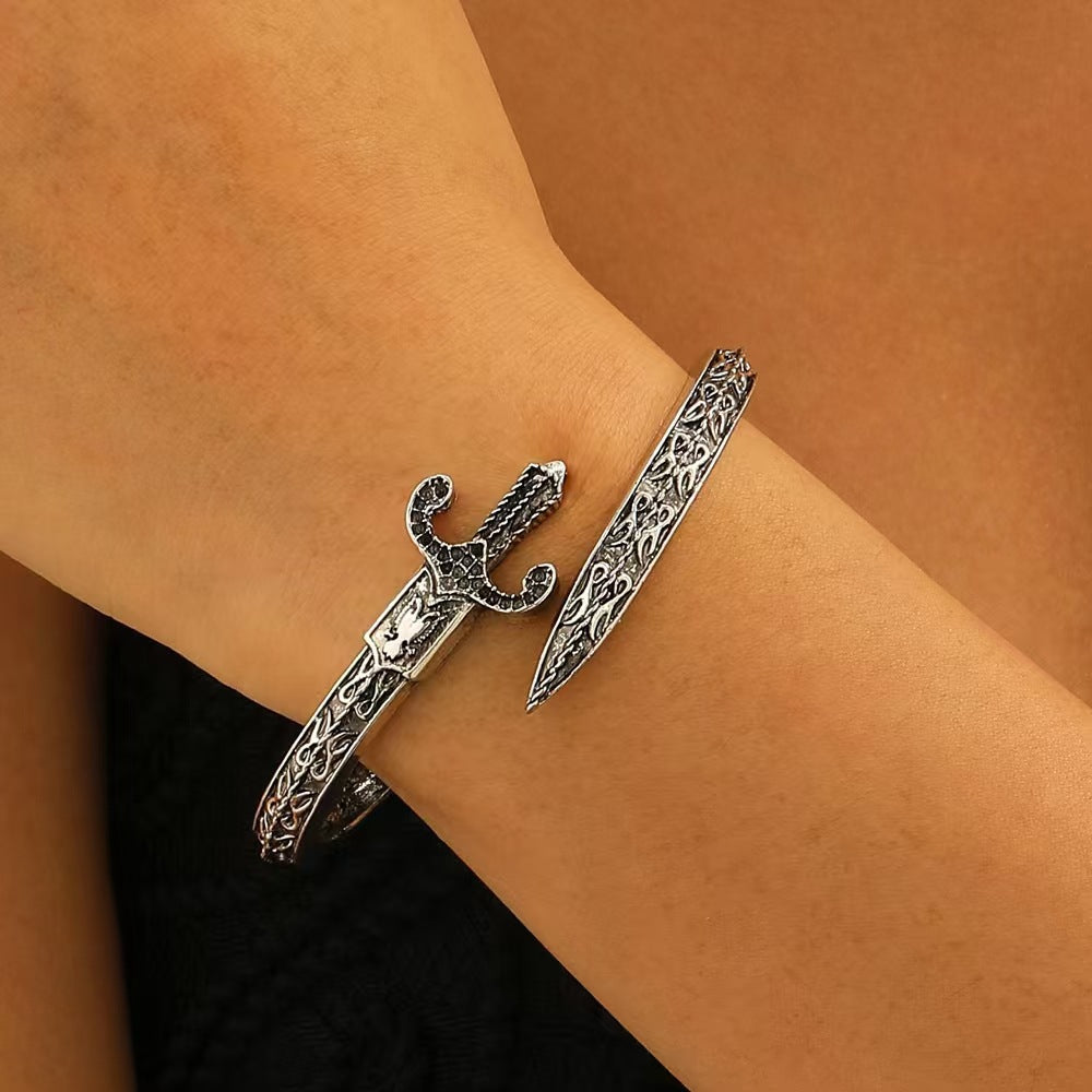 Retro Sword-Style Personalized Bracelet And Ring Set