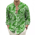 Autumn Mens Shirt With A Floral Print Top