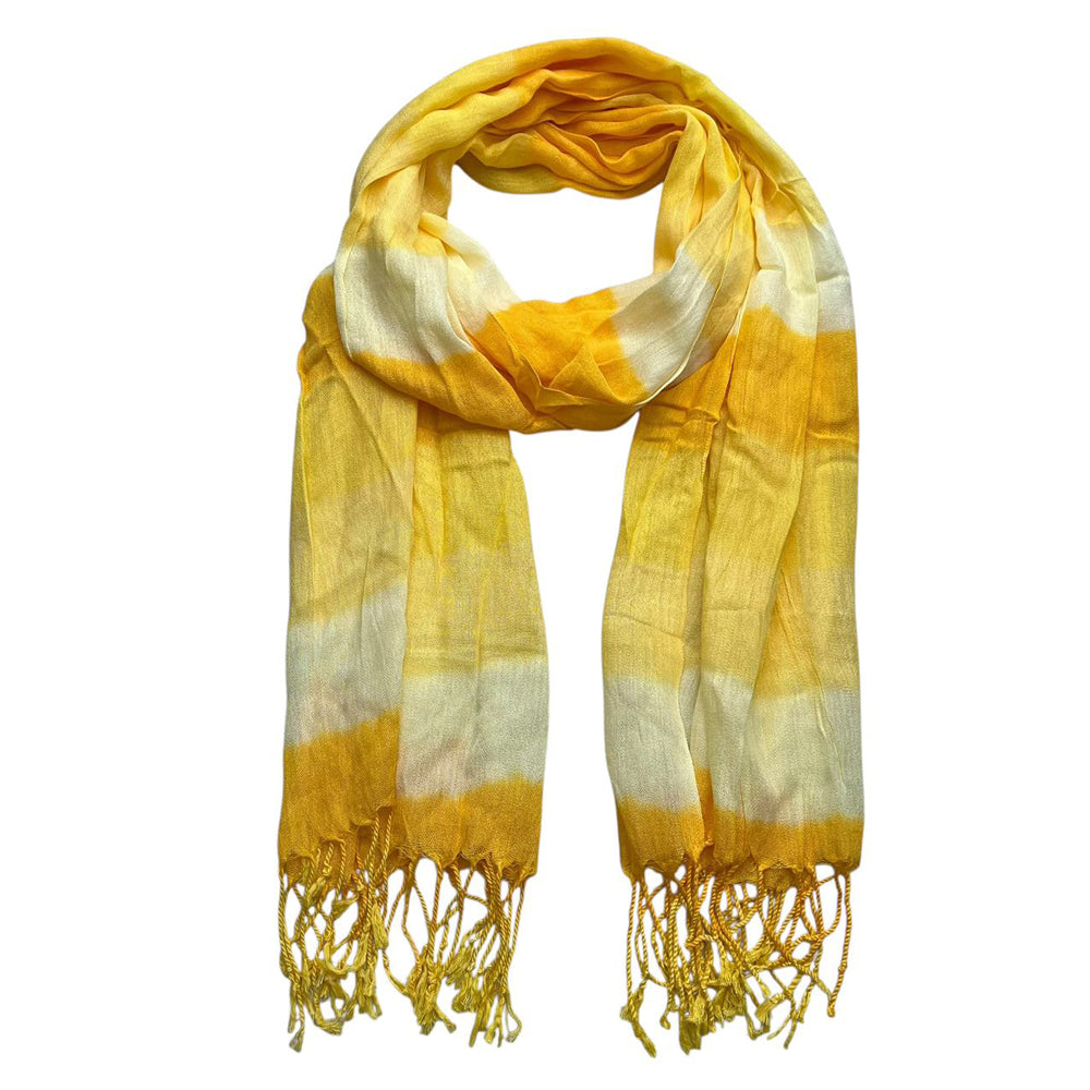 2pcs Sunshine Boho Scarf,Sunny Yellow Floral Pattern Printed Scarf