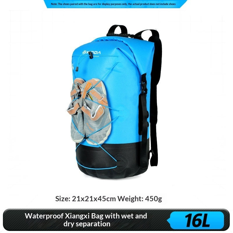 Outdoor Stream-Tracking Backpack With Dry-Wet Separation IPX7 Waterproof Bag