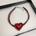 Double-layered Red Heart Womens Personalized Clavicle Necklace
