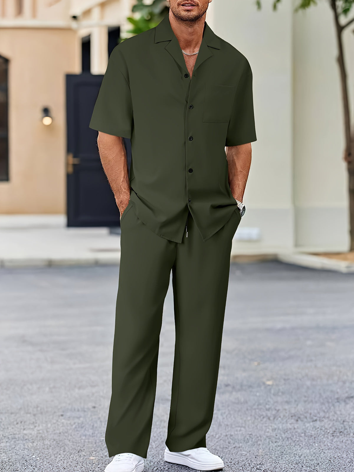 Fashionable Casual Loose Lapel Short-Sleeve Suit