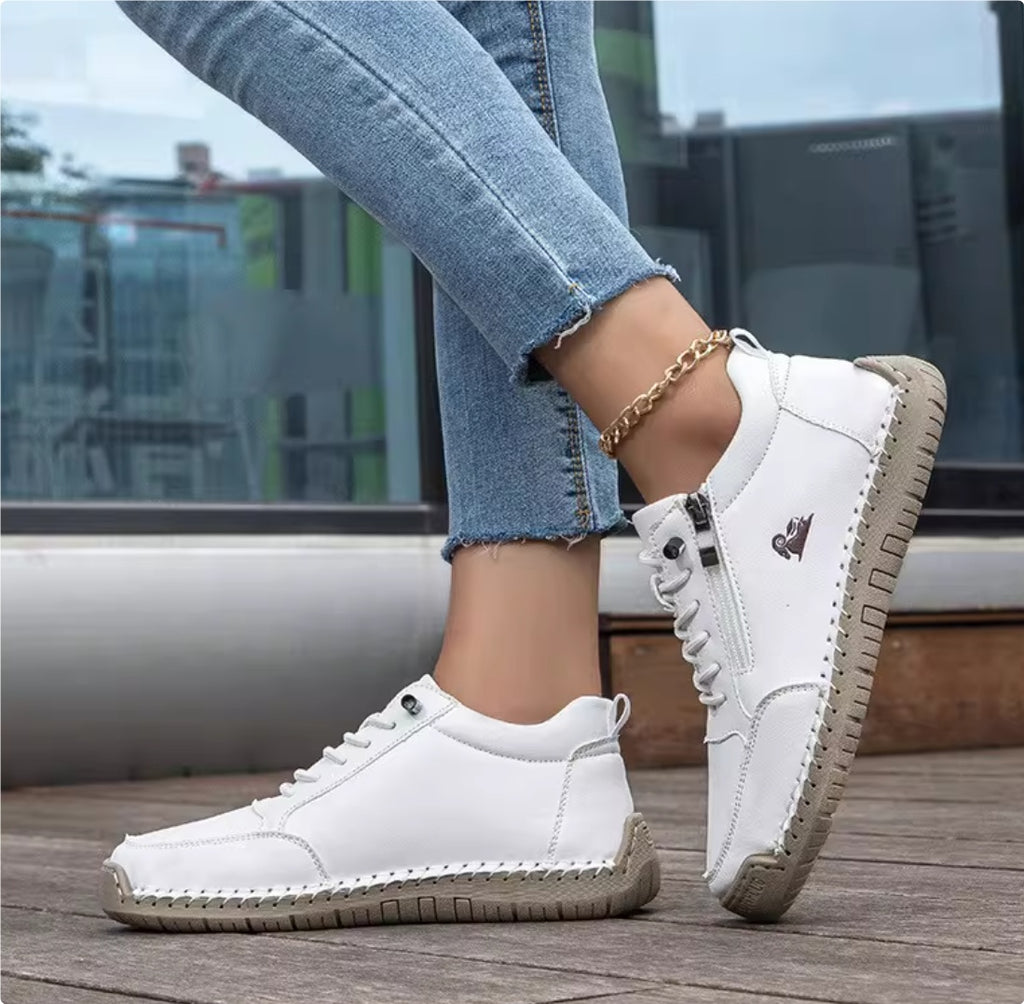 Handmade Stitching Female Soft Bottom Flat Shoes Casual