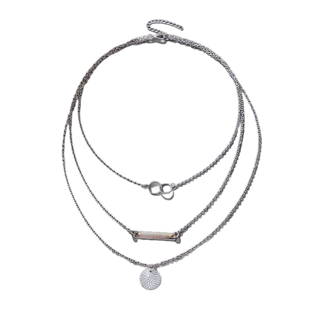 Fashionable Minimalist Multi-layer Rectangular Pendant Necklace