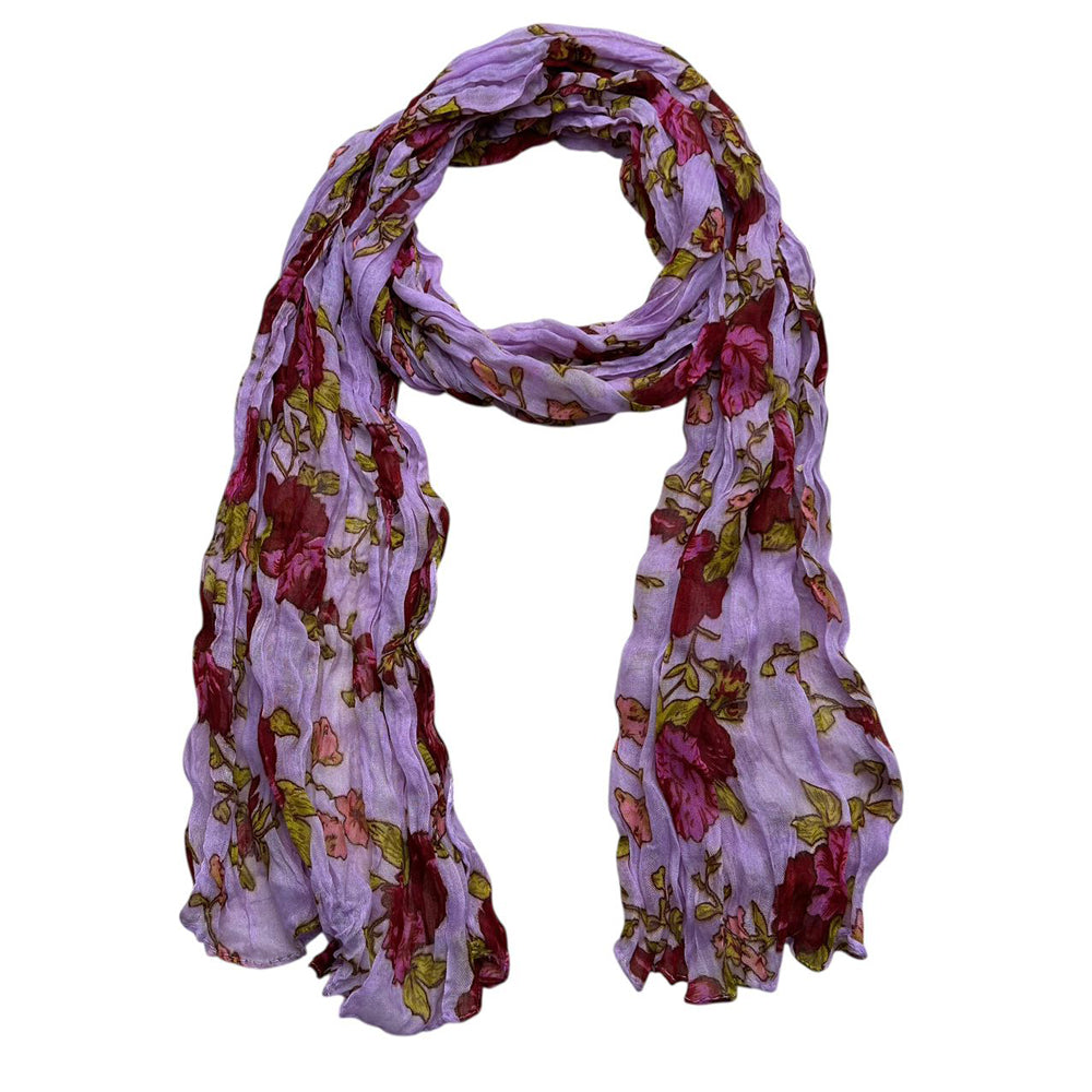 2pcs  Vibrant Crinkle Magenta Printed Polyester Texture Scarf,Versatile Everyday Scarf ,Pairs With All Casual Outfits,Office Appropriate Subtlety For Women Men