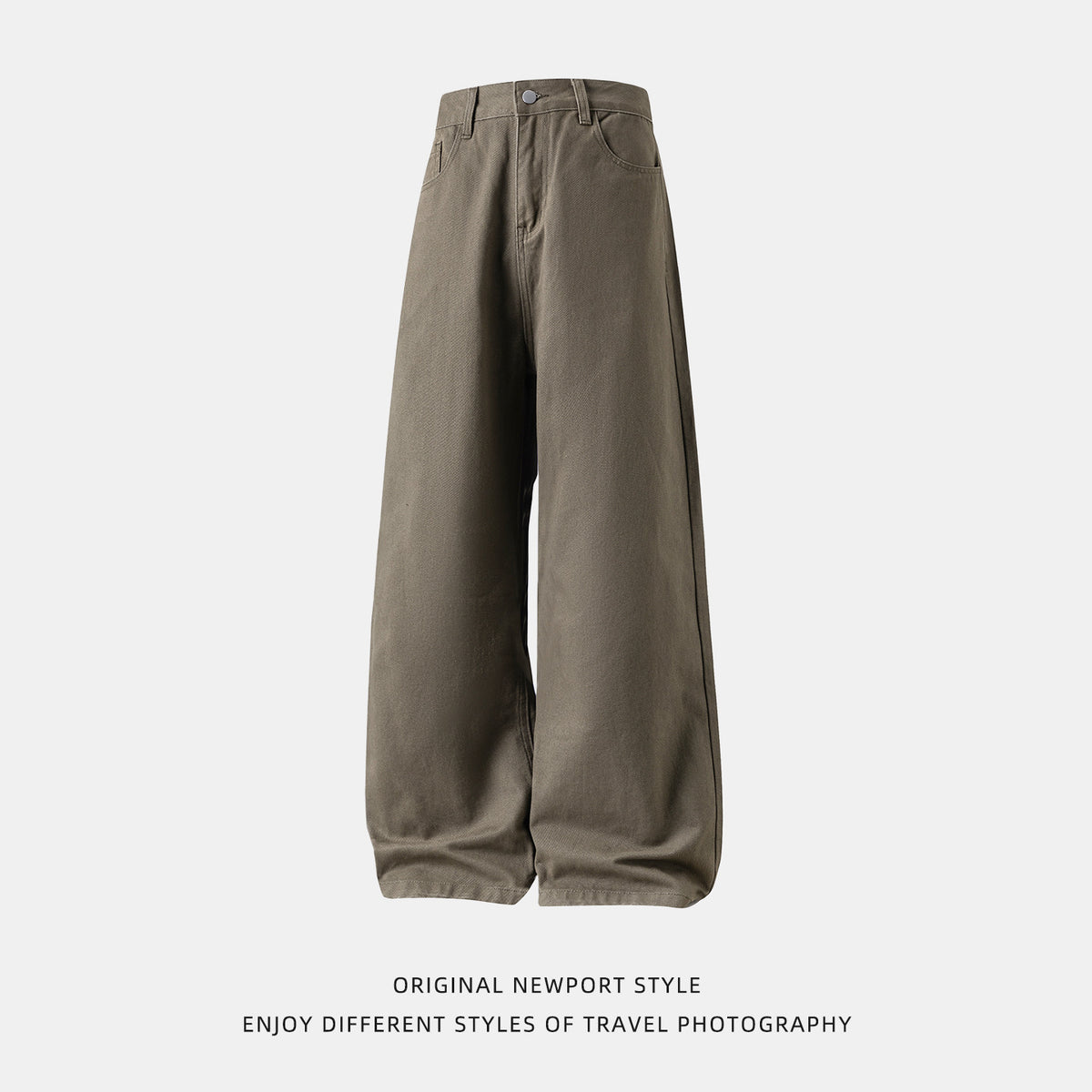 Textured Pure-cotton Slightly Elastic Trendy Vintage-style Trousers