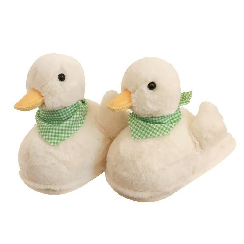 Cute Cartoon Cotton Slippers For Women Non-Slip Furry Indoor