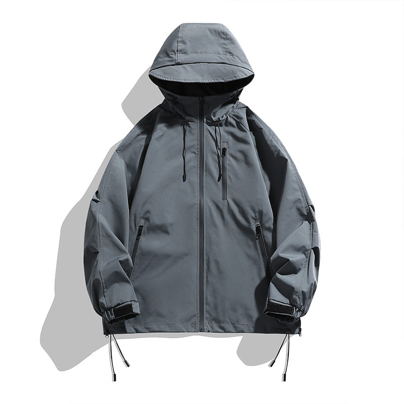 Mens Sportswear Trench Coat With A Hood