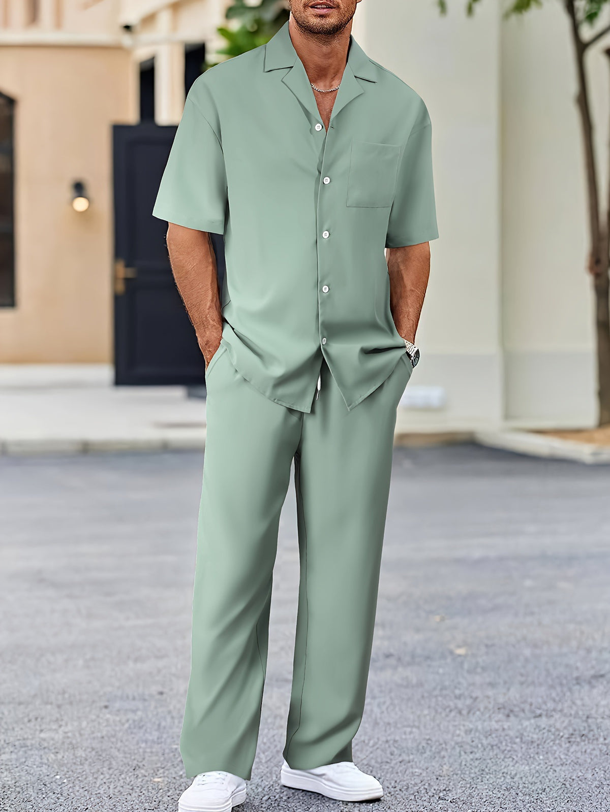 Fashionable Casual Loose Lapel Short-Sleeve Suit