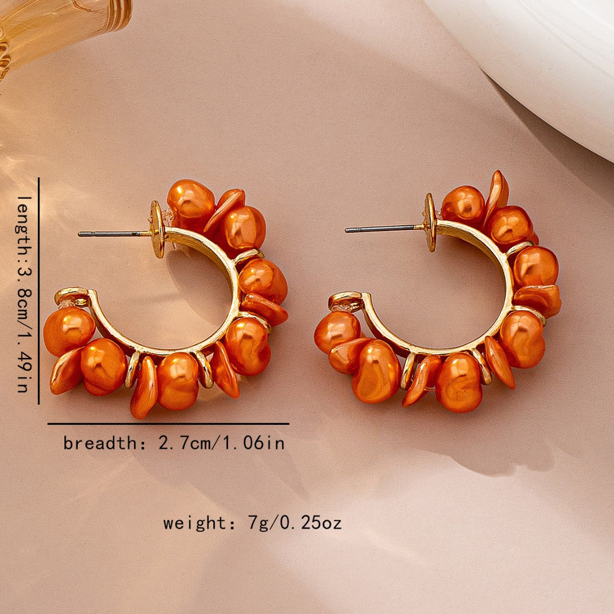 Fashionable Irregular C-Shape Pearl Earrings