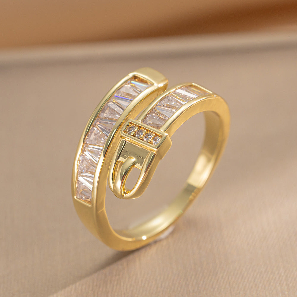 Personalized Belt Buckle Ring For Women