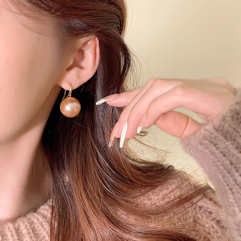 Pearl Champagne Gold Heels With Pearl Ear Hooks For A Touch Of Light Luxury