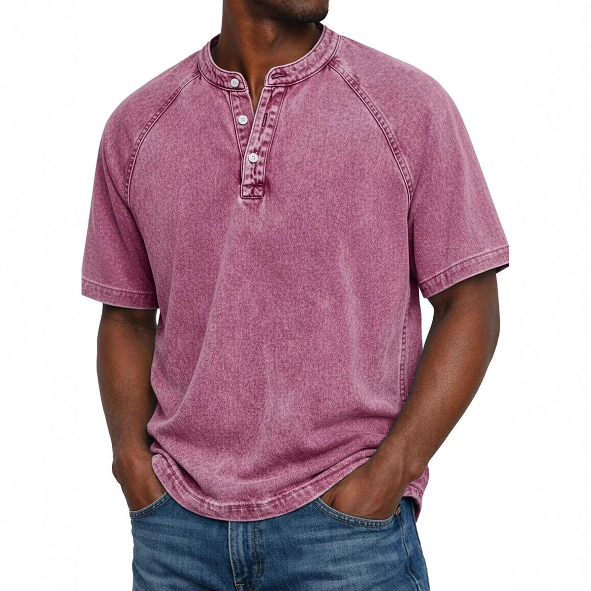 Distressed Crewneck Short-sleeve T-shirt