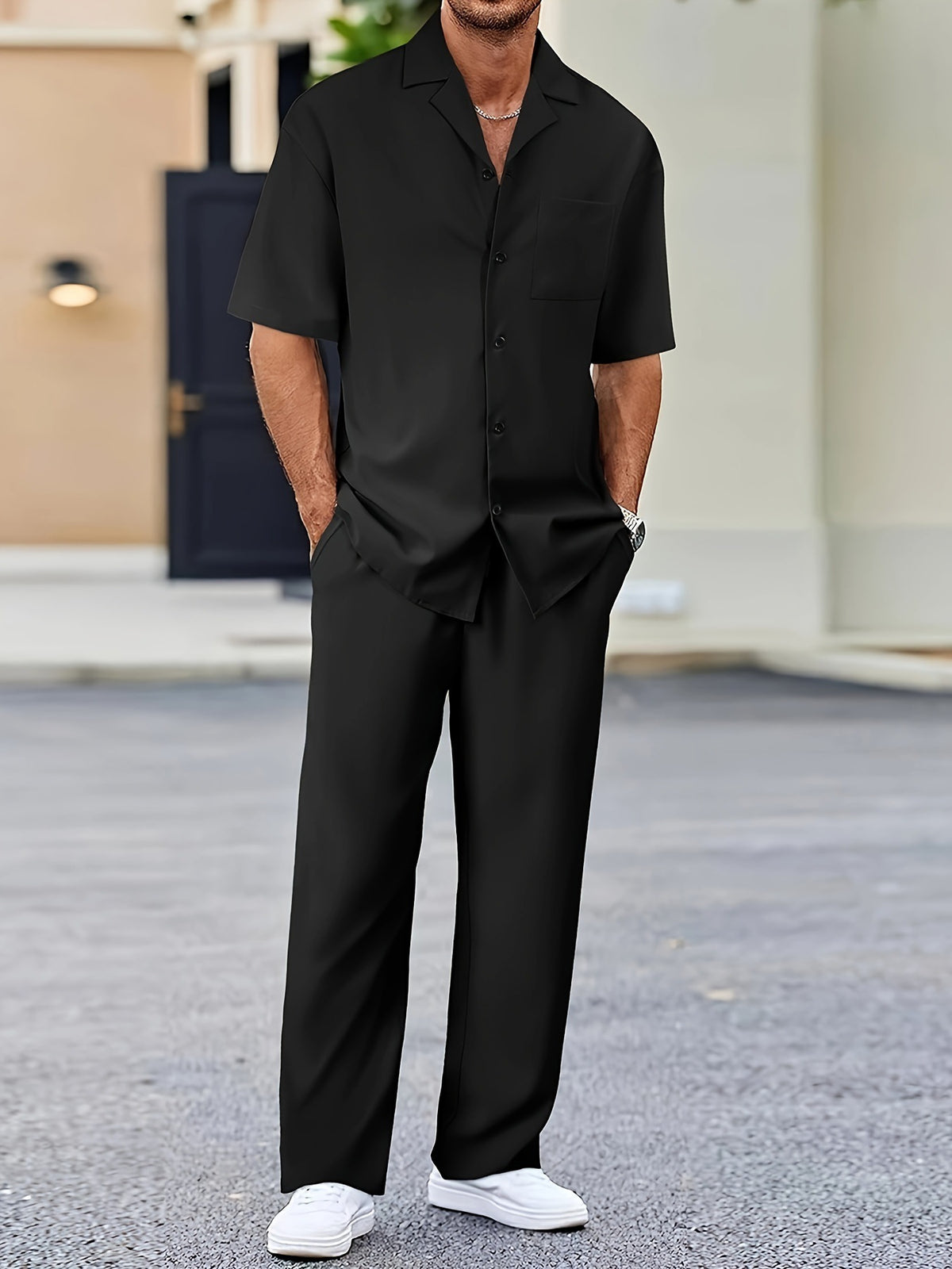 Fashionable Casual Loose Lapel Short-Sleeve Suit