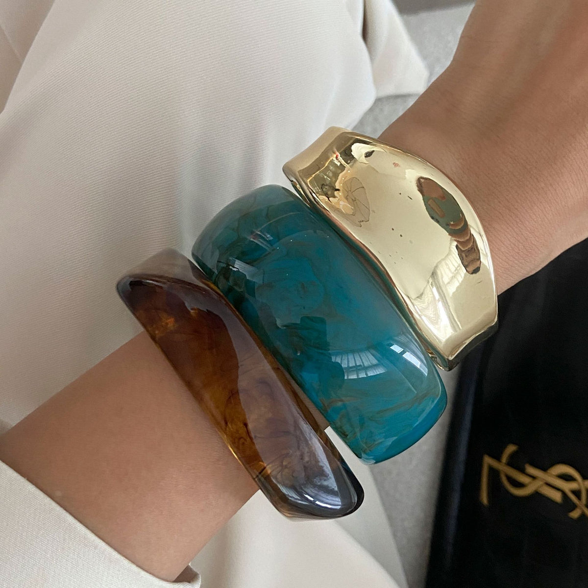 Ombre-colored Wide Bracelet Instagram-worthy And Featuring A Niche Design-forward Aesthetic