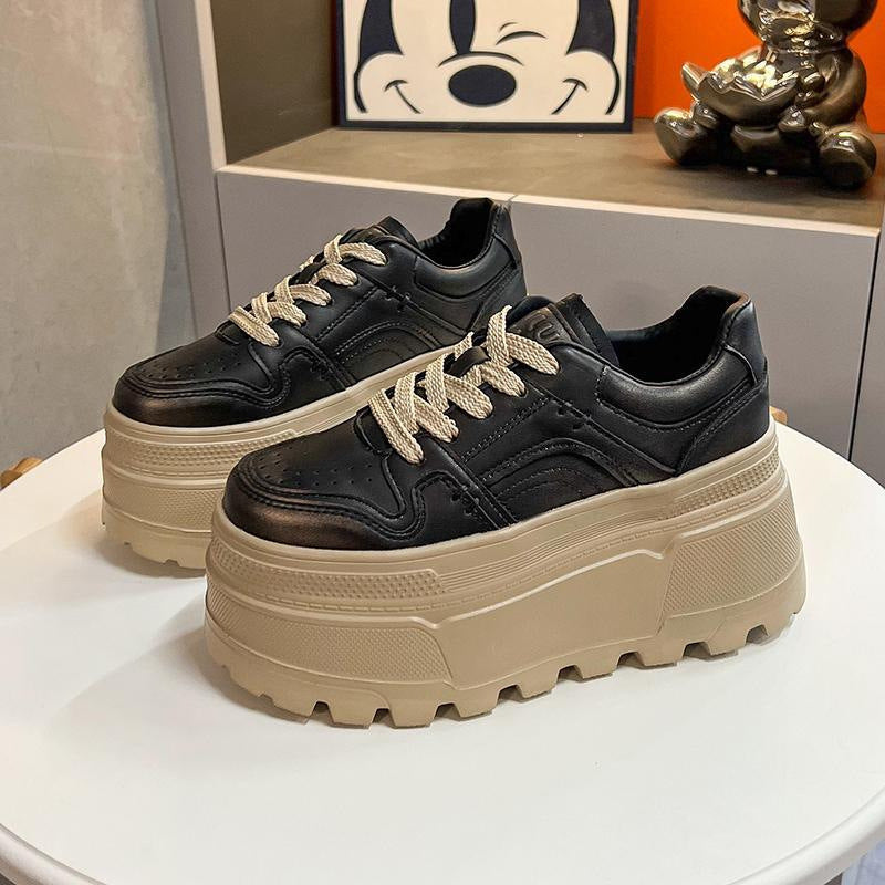 These Height-increasing Thick-soled White Sneakers Look Amazing With Skirts This Chunky Sneaker Is Lightweight Casual And Packed With A Sporty Vibe