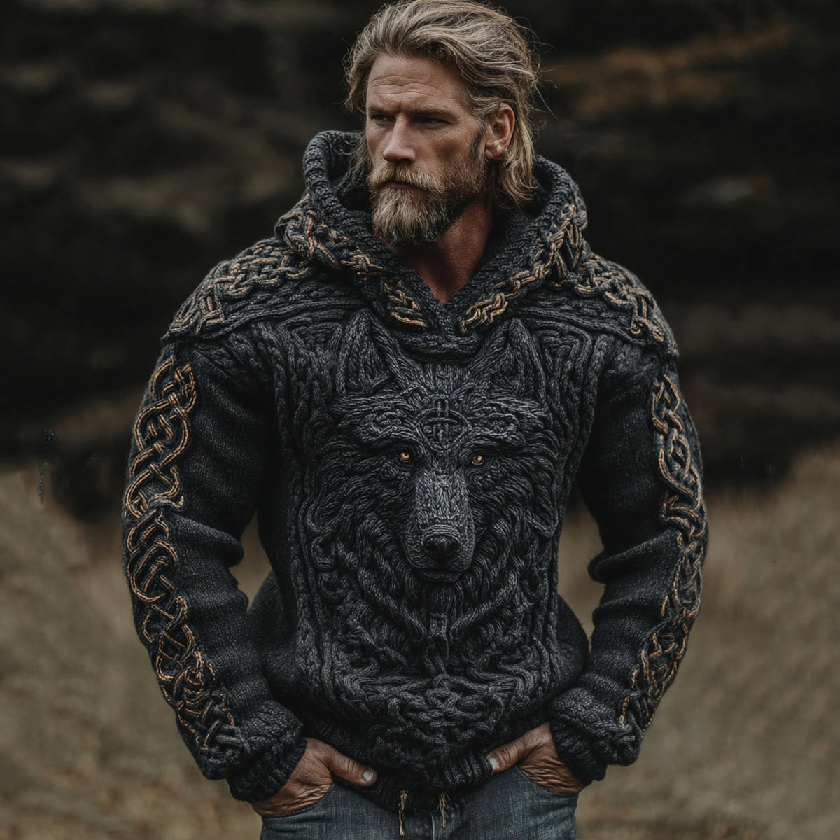 Men's European And American-Style AutumnWinter Printed Hoodie With Graphic Print