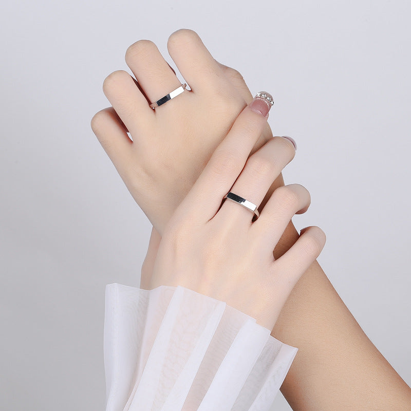 S925 Sterling Silver Projection Couple Ring