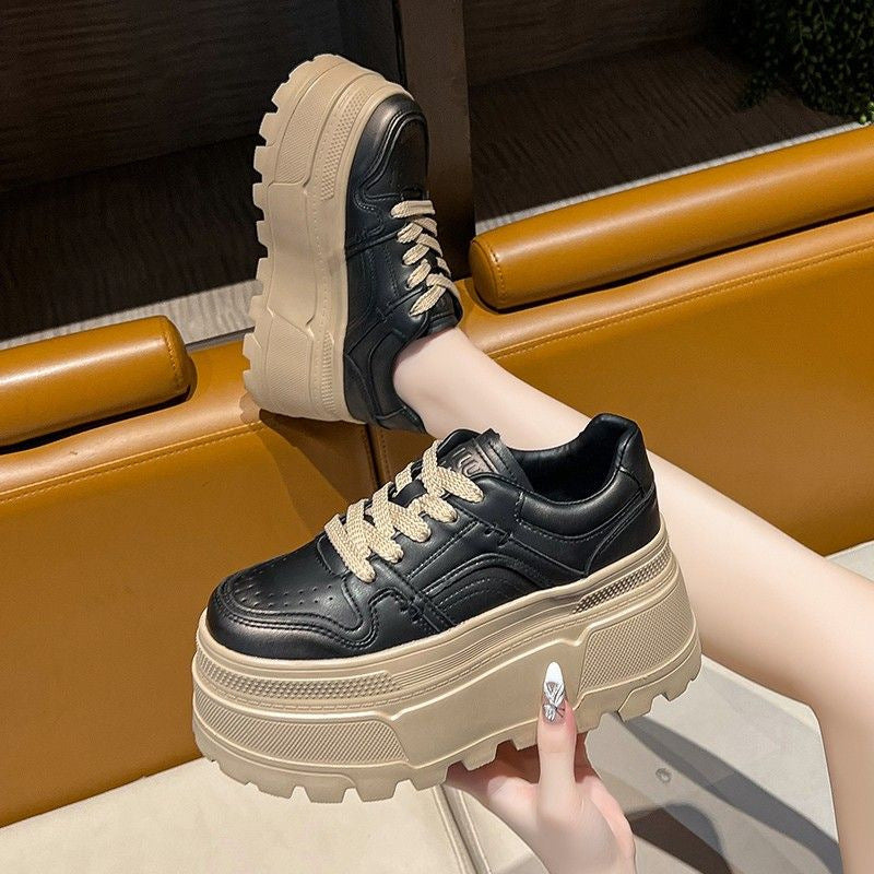 These Height-increasing Thick-soled White Sneakers Look Amazing With Skirts This Chunky Sneaker Is Lightweight Casual And Packed With A Sporty Vibe