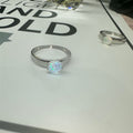 Fashionable Aquamarine Opal Titanium Ring