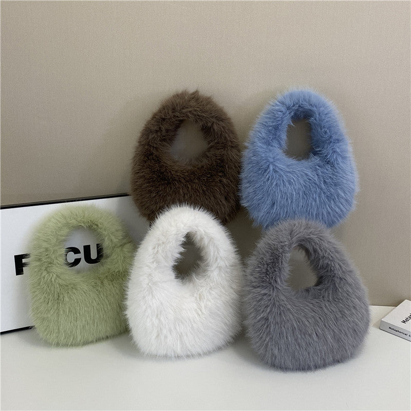 Womens Versatile Simple Plush Tote Bag