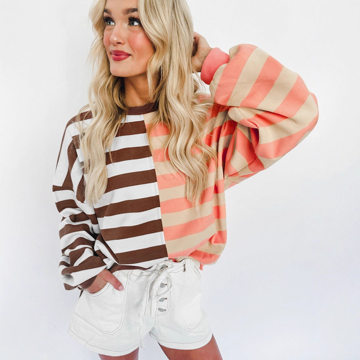 Womens Stylish Casual Printed Long-sleeve Top