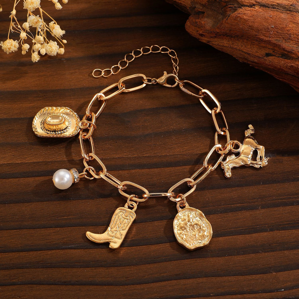 Ethnic-style Cowboy Hat Boots Pendant Necklace And Bracelet