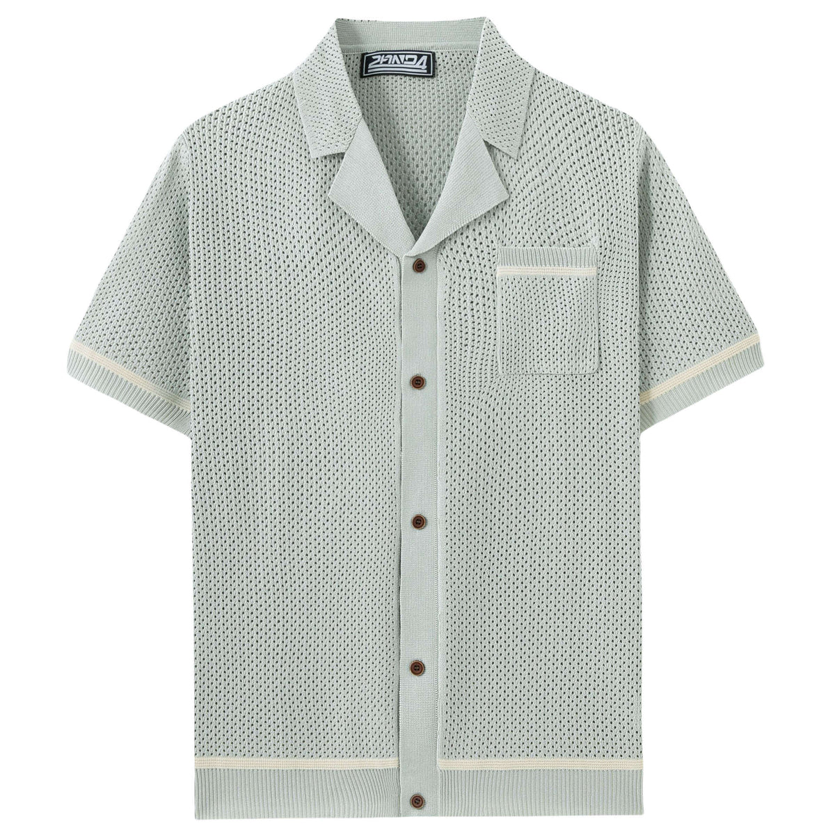 Mens Summer Casual Hollow-Out Knit Top