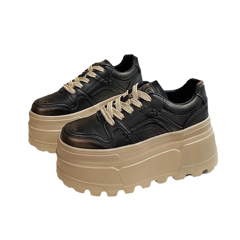 These Height-increasing Thick-soled White Sneakers Look Amazing With Skirts This Chunky Sneaker Is Lightweight Casual And Packed With A Sporty Vibe