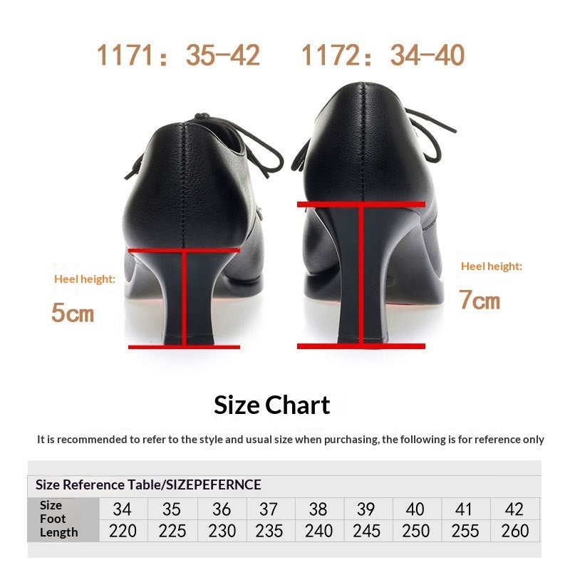 Solid-color Casual Comfortable High-heeled Shoes With A Non-slip Sole And Lace-up Design