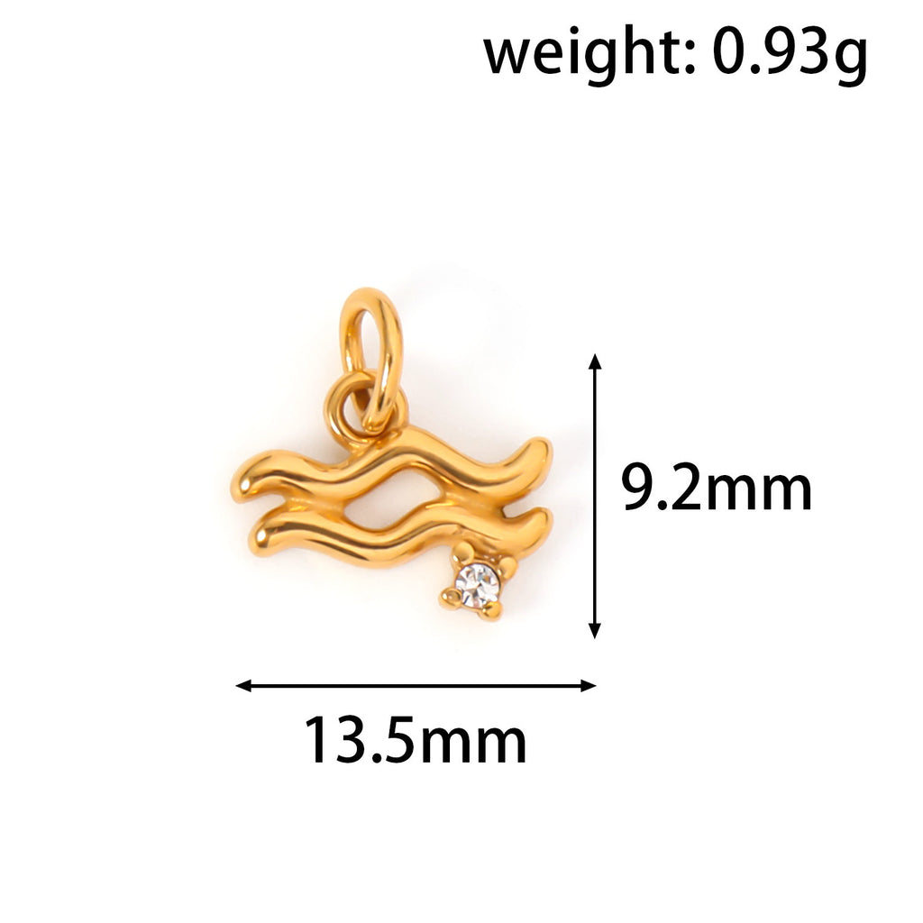 Rare 24K Gold-Plated Stainless Steel Zodiac Pendant