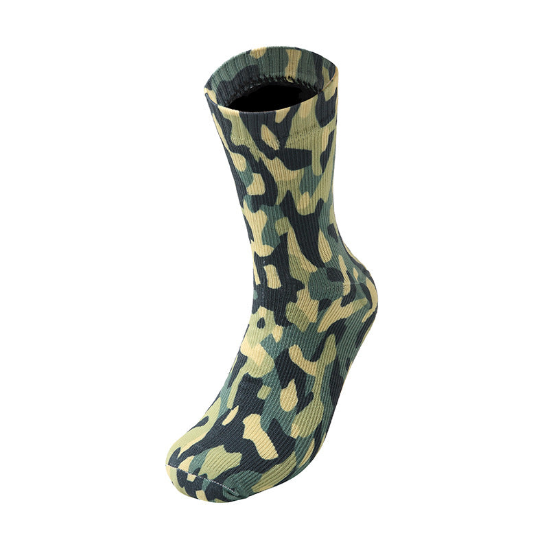 Mens Camouflage Waterproof All-Cotton Hiking Socks