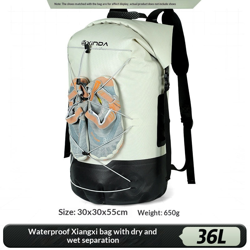 Outdoor Stream-Tracking Backpack With Dry-Wet Separation IPX7 Waterproof Bag