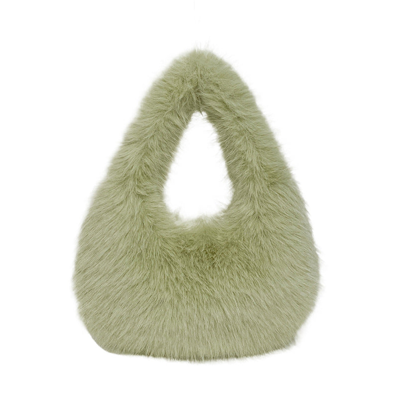 Womens Versatile Simple Plush Tote Bag