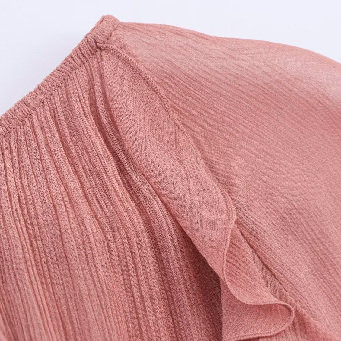 Fashionable Flared Long-sleeve Ruffled Dress